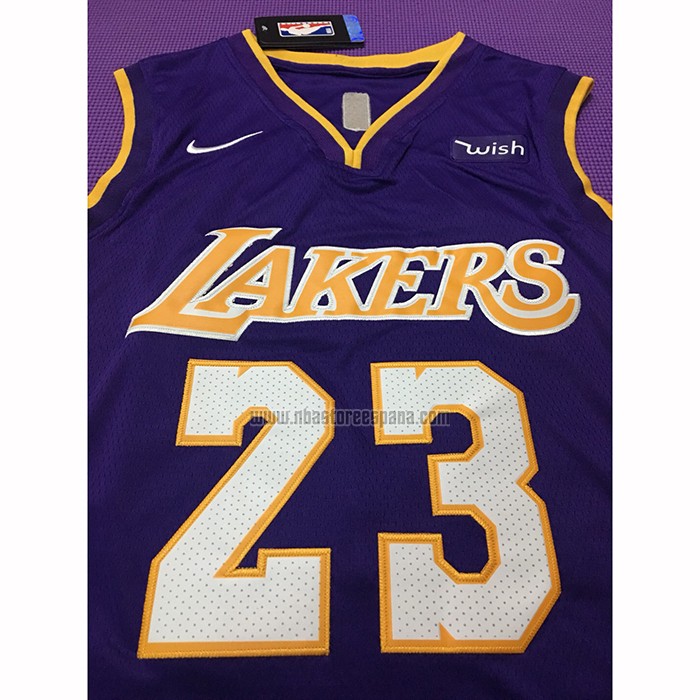 Camiseta Los Angeles Lakers Lebron James NO 23 Statement 2018 Violeta